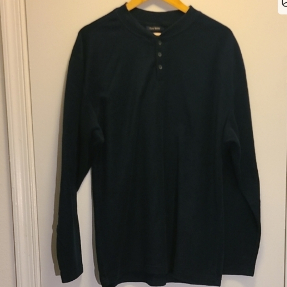 Club Room Men’s Long Sleeve Henley Shirt Dark Navy Size L